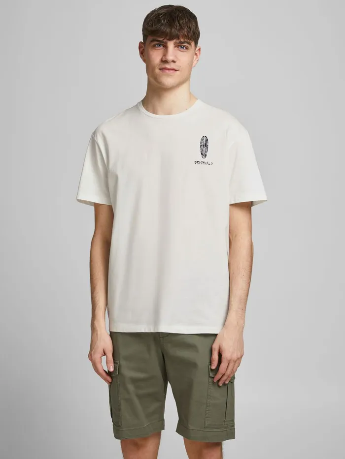 Tshirts JACK and JONES Mens RELAXED FIT TROPICAL PRINT TSHIRT White Cloud Dancer On Sale Tshirts JACK and JONES Mens RELAXED FIT TROPICAL PRINT TSHIRT White Cloud Dancer On Sale