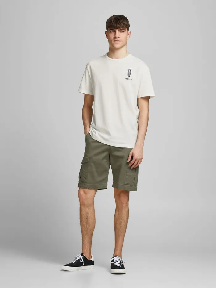 Tshirts JACK and JONES Mens RELAXED FIT TROPICAL PRINT TSHIRT White Cloud Dancer On Sale