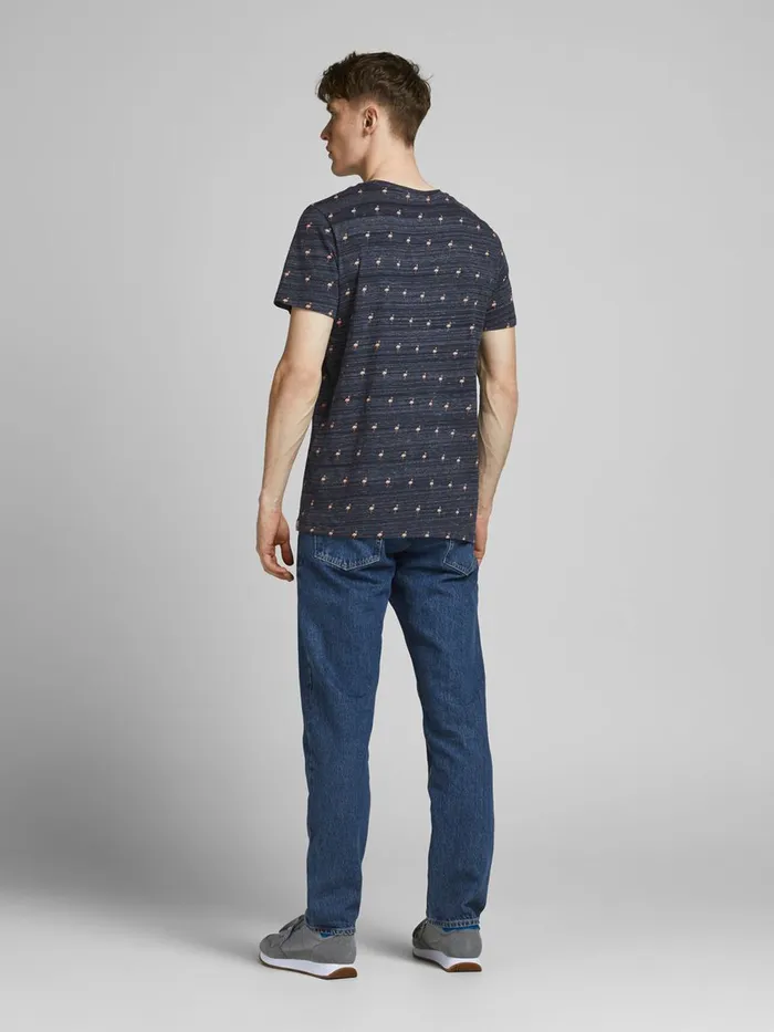 Tshirts JACK and JONES Mens TROPICAL PRINT TSHIRT Blue Navy Blazer Near Me
