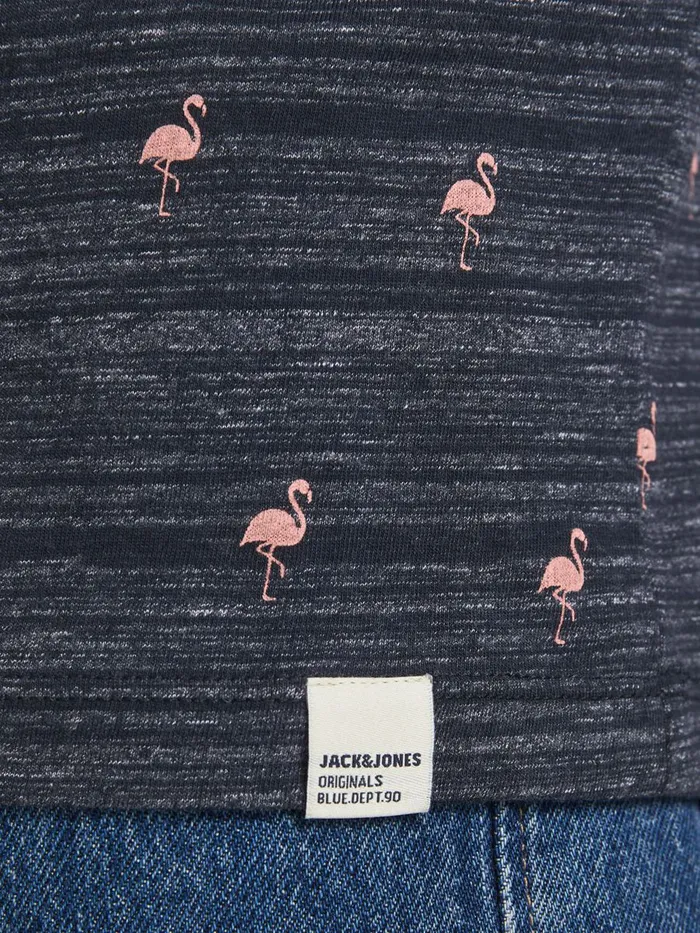 Tshirts JACK and JONES Mens TROPICAL PRINT TSHIRT Blue Navy Blazer Near Me