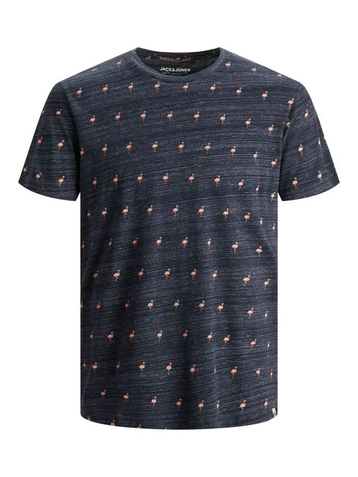 Tshirts JACK and JONES Mens TROPICAL PRINT TSHIRT Blue Navy Blazer Near Me