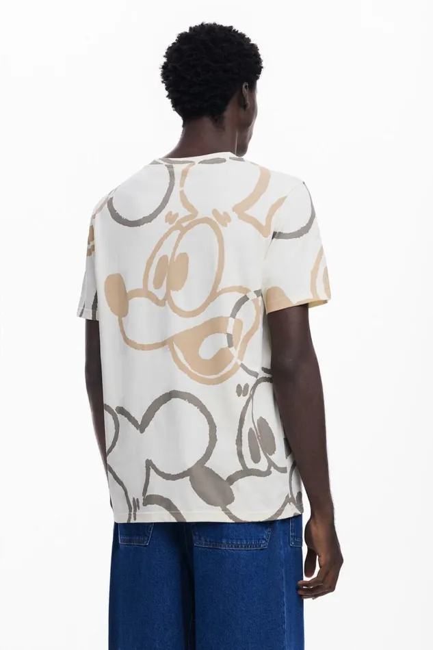Tshirts Men Desigual Mickey Mouse Tshirt White