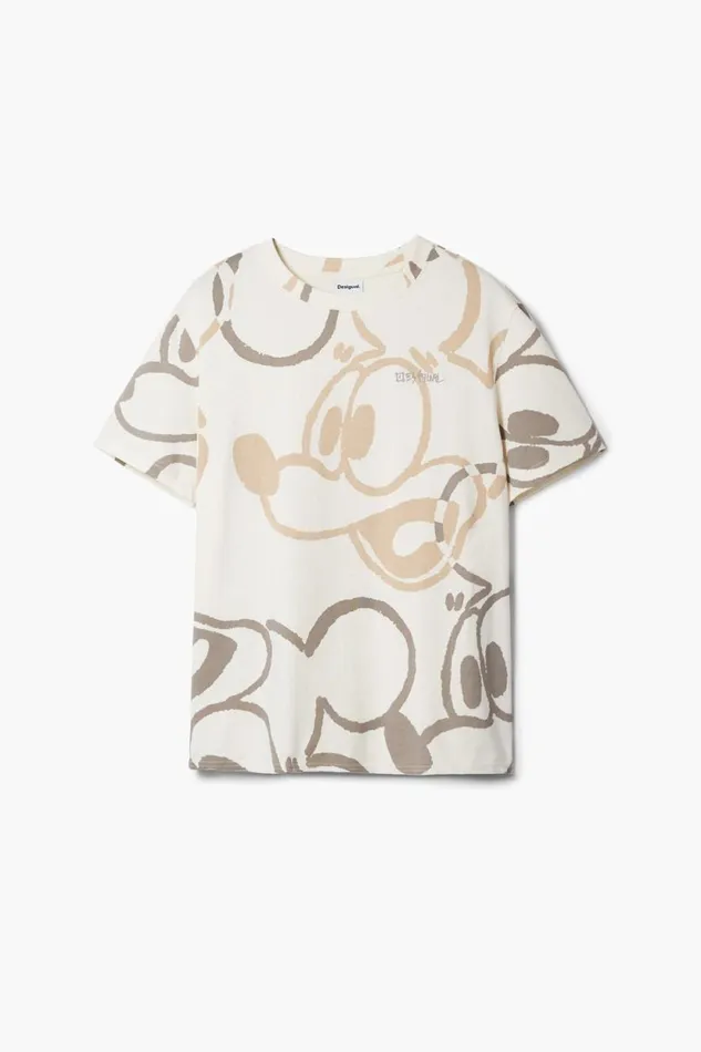 Tshirts Men Desigual Mickey Mouse Tshirt White