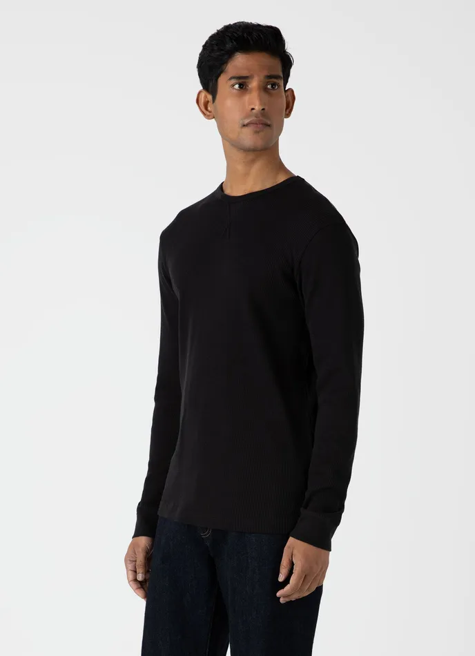 Tshirts Men Long Sleeve Waffle Tshirt Black ussunspel Tshirts Men Long Sleeve Waffle Tshirt Black ussunspel