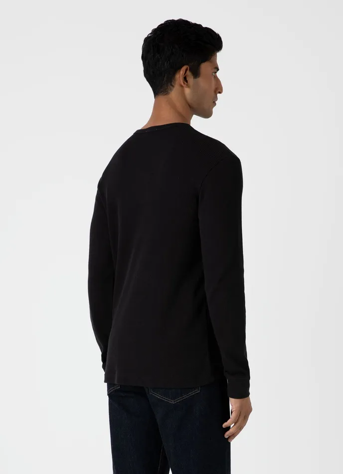 Tshirts Men Long Sleeve Waffle Tshirt Black ussunspel Tshirts Men Long Sleeve Waffle Tshirt Black ussunspel