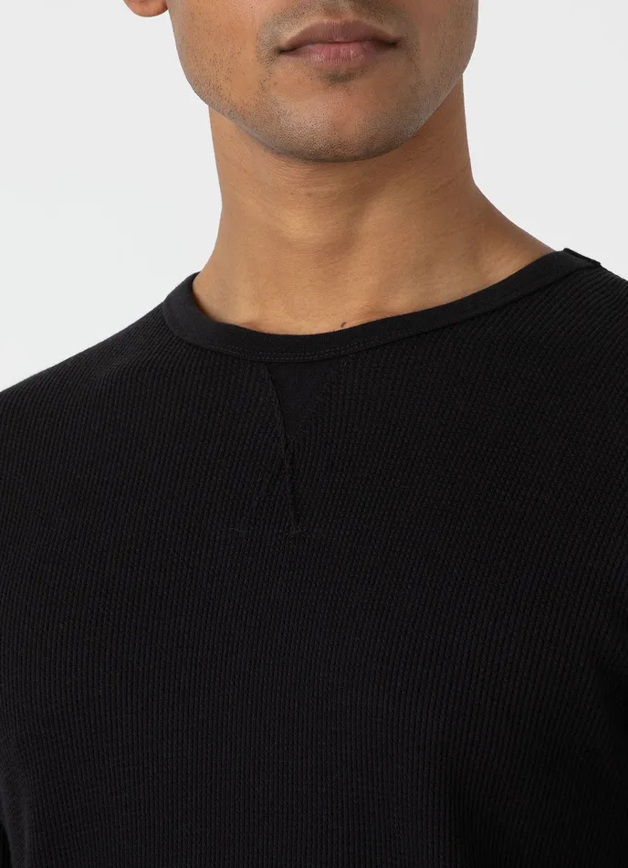 Tshirts Men Long Sleeve Waffle Tshirt Black ussunspel Tshirts Men Long Sleeve Waffle Tshirt Black ussunspel