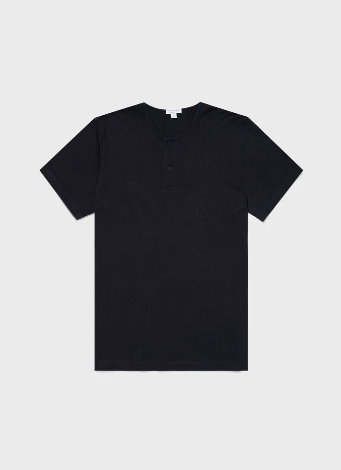 Tshirts Men Riviera Henley Navy ussunspel