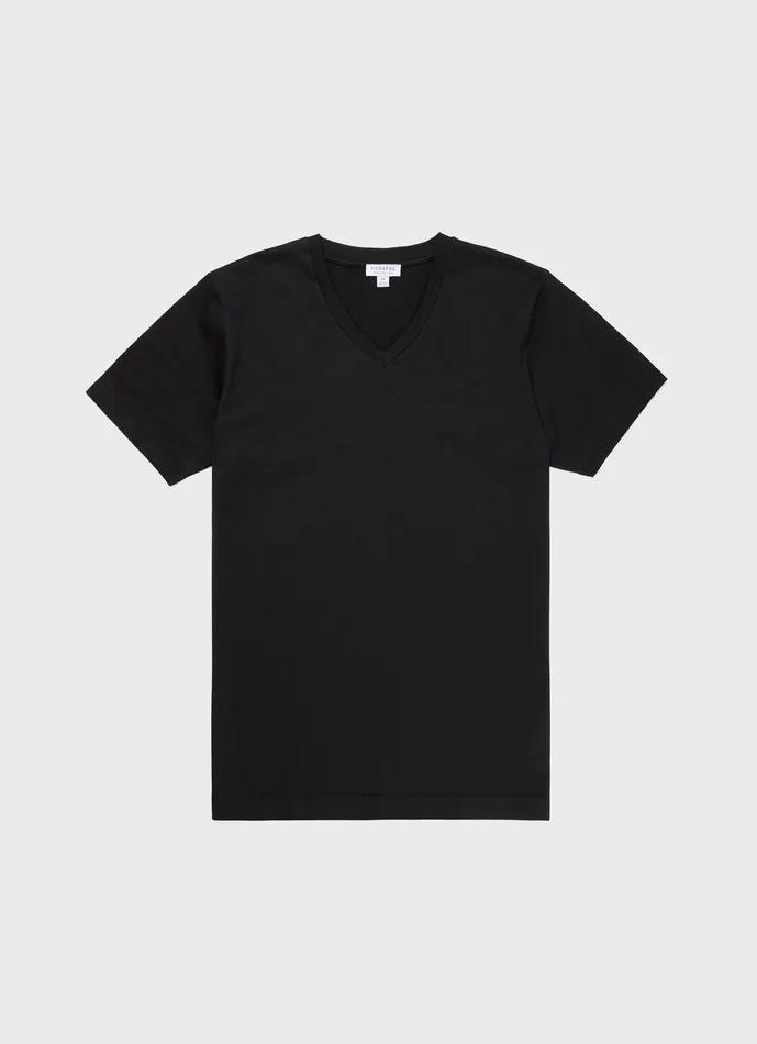 Tshirts Riviera Midweight Vneck Tshirt Black ussunspel Men