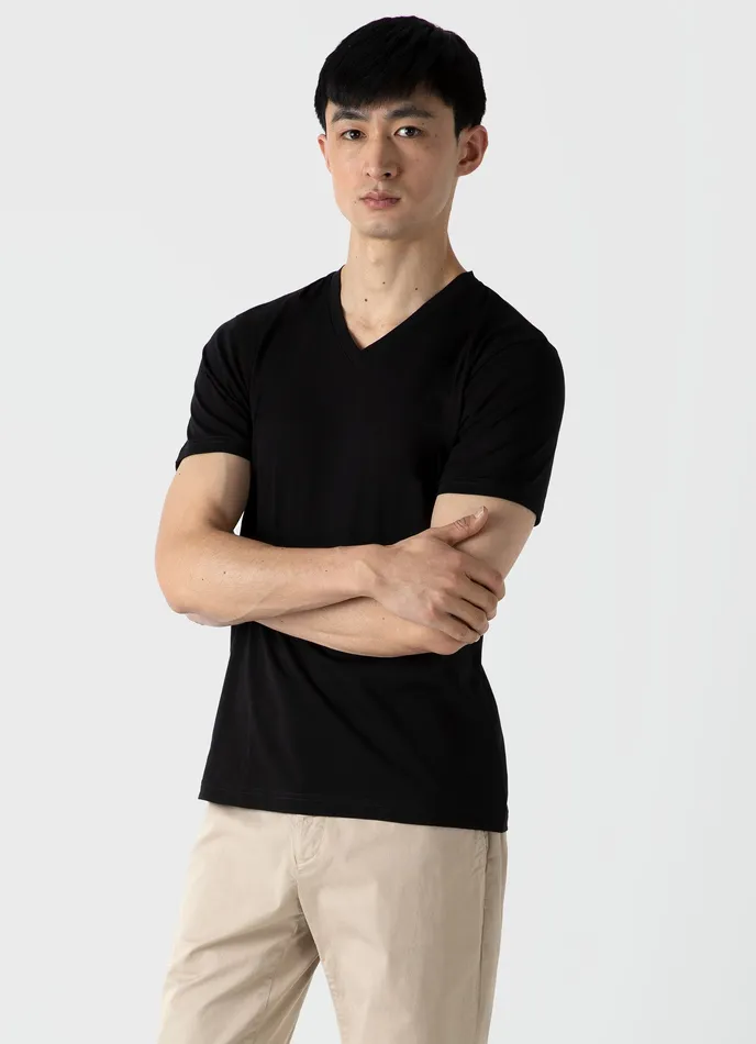 Tshirts Riviera Midweight Vneck Tshirt Black ussunspel Men Tshirts Riviera Midweight Vneck Tshirt Black ussunspel Men