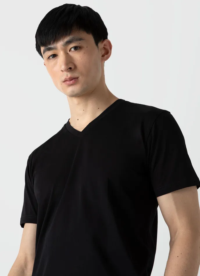 Tshirts Riviera Midweight Vneck Tshirt Black ussunspel Men Tshirts Riviera Midweight Vneck Tshirt Black ussunspel Men