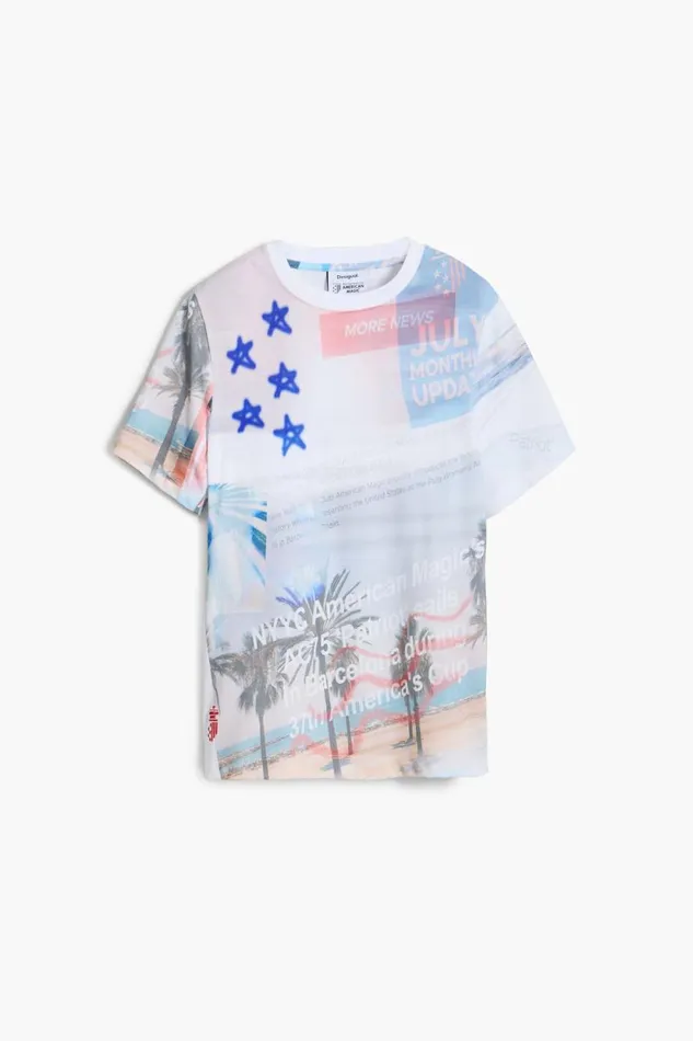 TShirts Women Desigual American Magic Printed Tshirt White