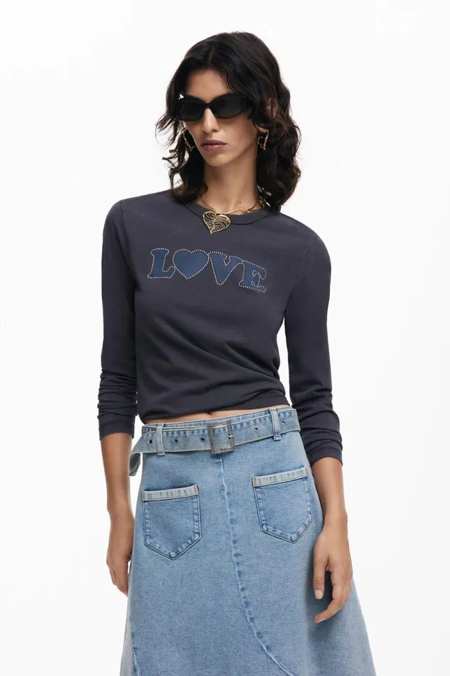 TShirts Women Desigual Love Tshirt Black