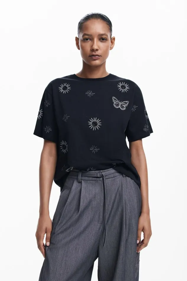 TShirts Women Desigual Tarot Tshirt Black