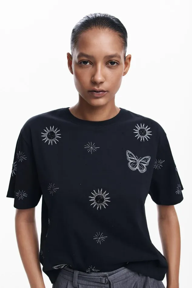 TShirts Women Desigual Tarot Tshirt Black