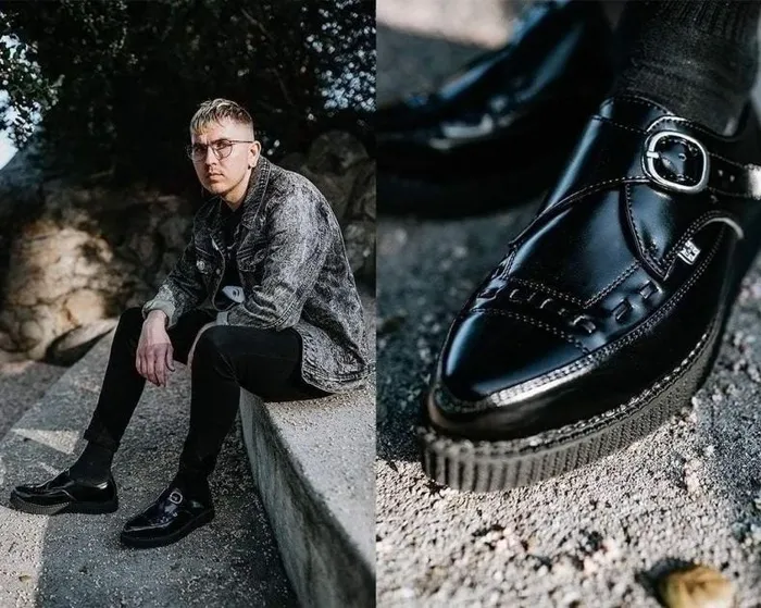 TUK Shoes Dress Shoes Men Pointed Buckle Creepers