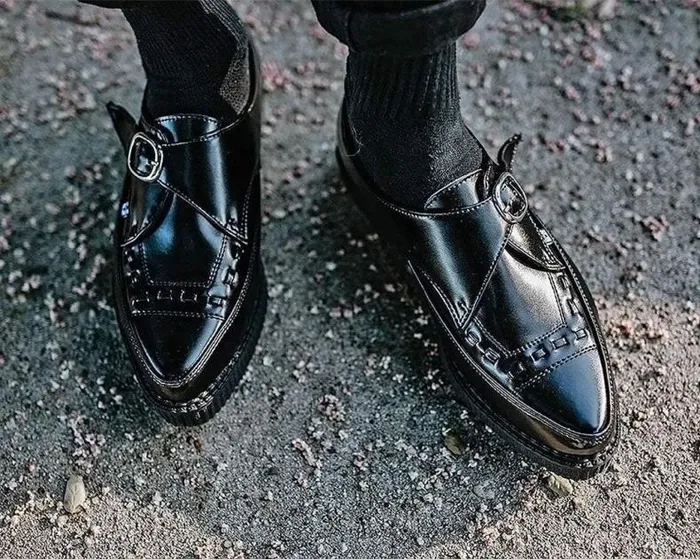 TUK Shoes Dress Shoes Men Pointed Buckle Creepers
