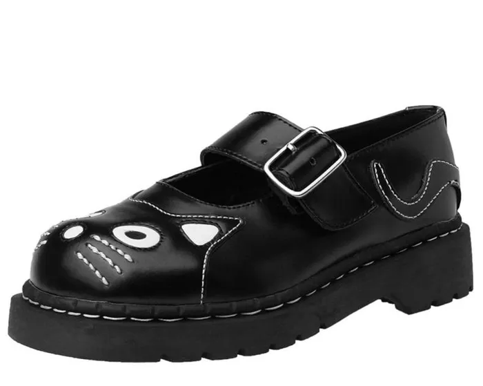 TUK Shoes Kitty Styles Women Black And White Kitty Mary Jane