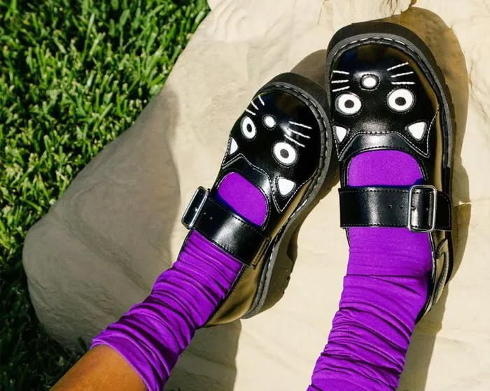 TUK Shoes Kitty Styles Women Black And White Kitty Mary Jane TUK Shoes Kitty Styles Women Black And White Kitty Mary Jane