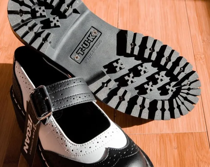 TUK Shoes Mary Janes Women Black and White Double Decker Mary Jane TUK Shoes Mary Janes Women Black and White Double Decker Mary Jane