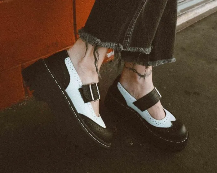 TUK Shoes Mary Janes Women Black and White Double Decker Mary Jane TUK Shoes Mary Janes Women Black and White Double Decker Mary Jane