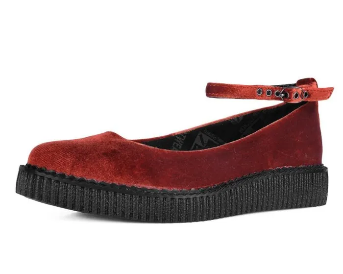 TUK Shoes Mary Janes Women Burnt Orange Pointed Ballet Creeper