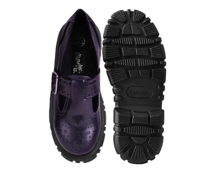 TUK Shoes Mary Janes Women Purple RubOff TBar Anarchic Airship Brogue TUK Shoes Mary Janes Women Purple RubOff TBar Anarchic Airship Brogue