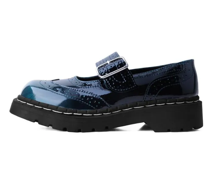 TUK Shoes Mary Janes Women Teal Gradient Brogue Mary Jane TUK Shoes Mary Janes Women Teal Gradient Brogue Mary Jane