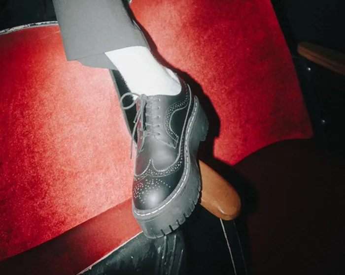 TUK Shoes Platforms Women Black Double Decker Brogue TUK Shoes Platforms Women Black Double Decker Brogue