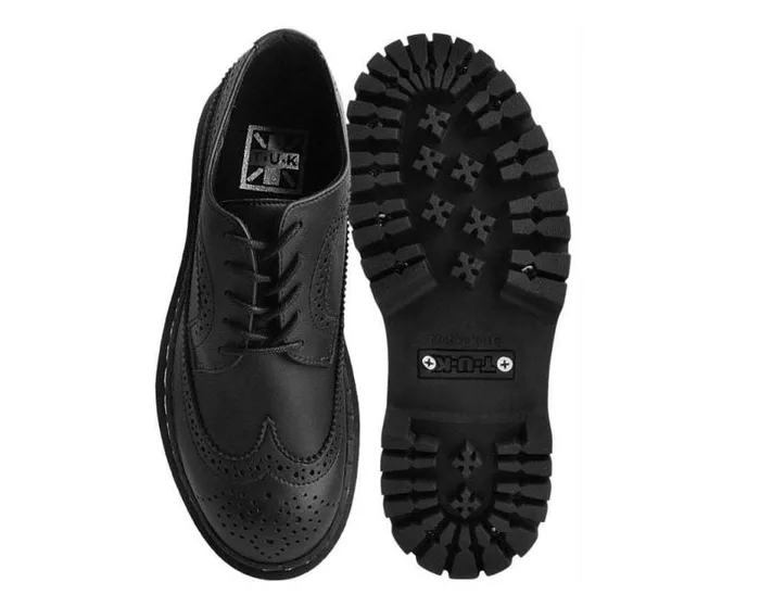 TUK Shoes Platforms Women Black Double Decker Brogue TUK Shoes Platforms Women Black Double Decker Brogue