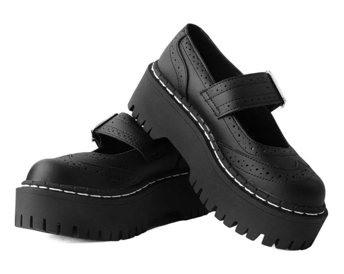 TUK Shoes Platforms Women Black Double Decker Mary Jane TUK Shoes Platforms Women Black Double Decker Mary Jane