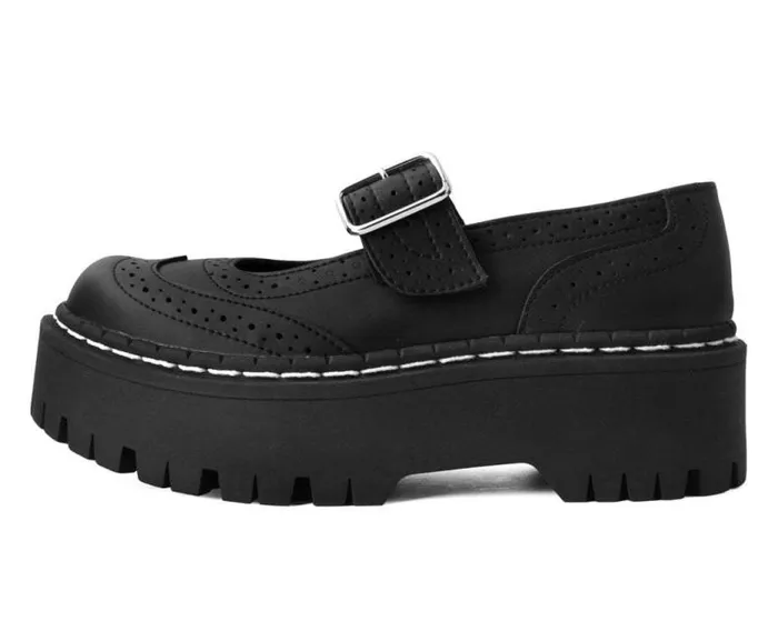 TUK Shoes Platforms Women Black Double Decker Mary Jane TUK Shoes Platforms Women Black Double Decker Mary Jane