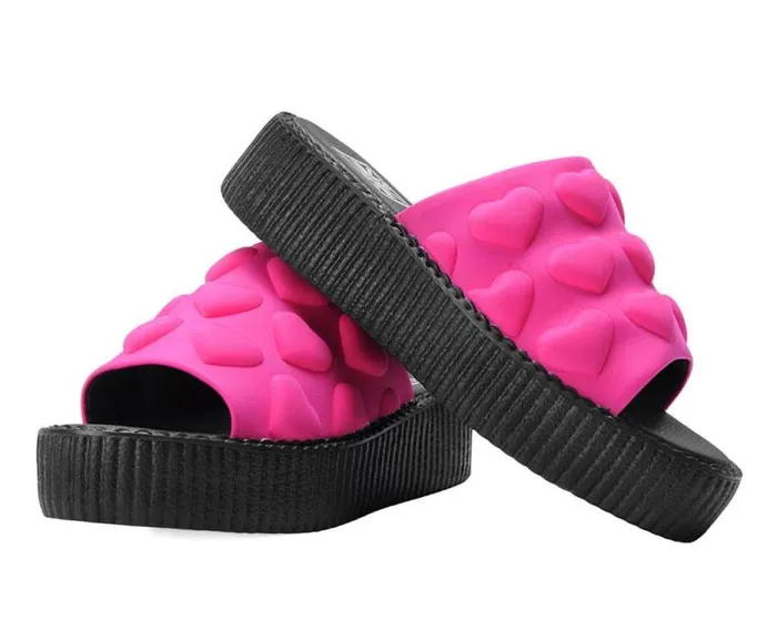 TUK Shoes Sandals Women Pink Puff Heart Mondo Sandal TUK Shoes Sandals Women Pink Puff Heart Mondo Sandal