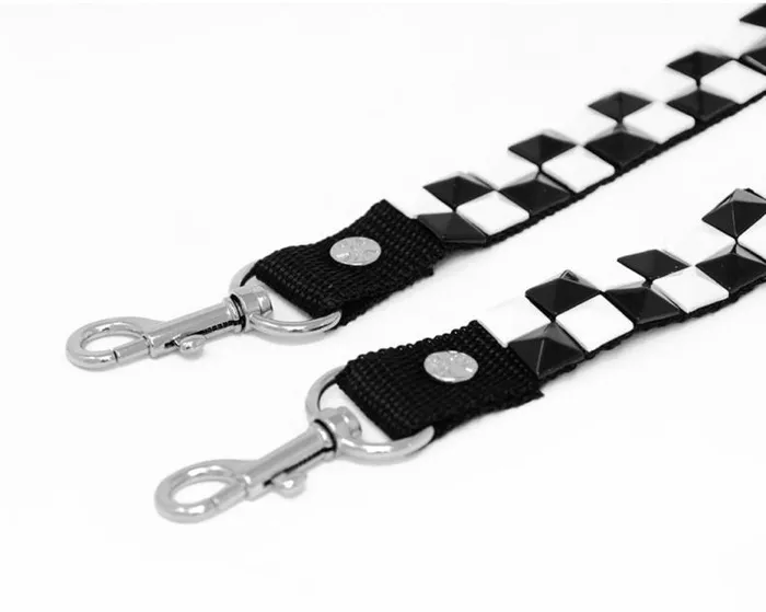 TUK Shoes Shoe Accessories Adult Black and White Pyramid Bondage Shoe Strap