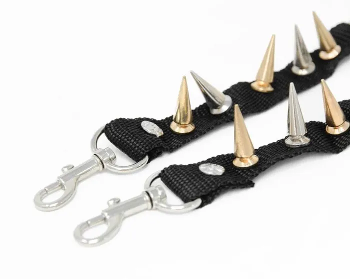 TUK Shoes Shoe Accessories Adult Silver and Gold Spike Bondage Shoe Strap Copy