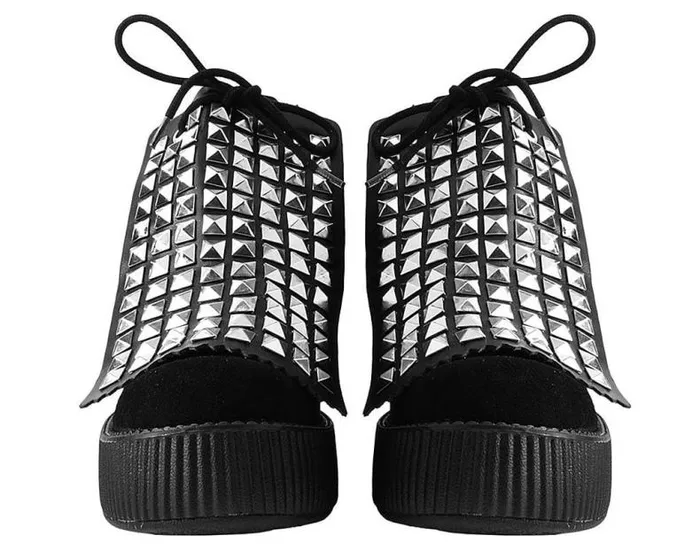 TUK Shoes Shoe Accessories Adult Silver Pyramid Studded Boot Apron