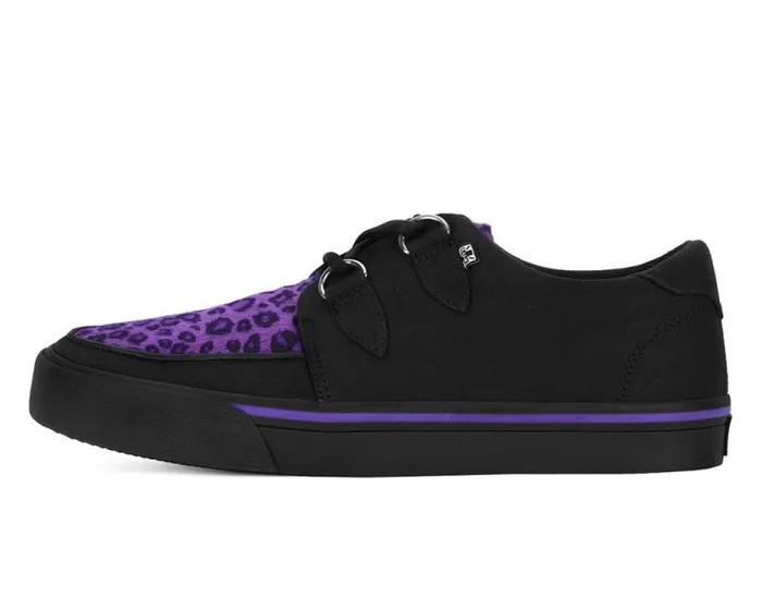 TUK Shoes Sneakers Men Black and Purple Leopard DRing Sneaker TUK Shoes Sneakers Men Black and Purple Leopard DRing Sneaker