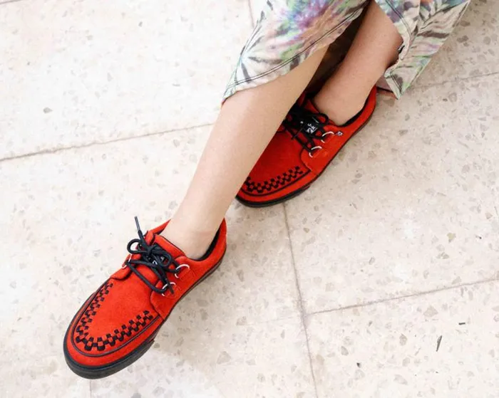 TUK Shoes Sneakers Men Lucious Red Suede DRing Interlace Sneaker TUK Shoes Sneakers Men Lucious Red Suede DRing Interlace Sneaker