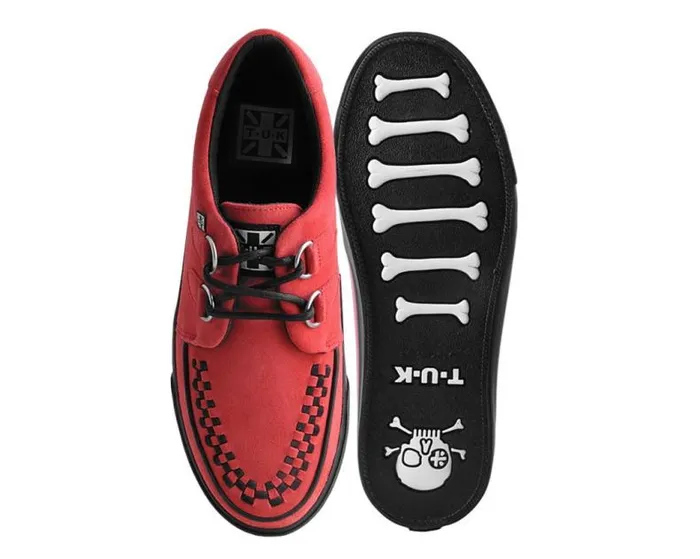 TUK Shoes Sneakers Men Lucious Red Suede DRing Interlace Sneaker TUK Shoes Sneakers Men Lucious Red Suede DRing Interlace Sneaker