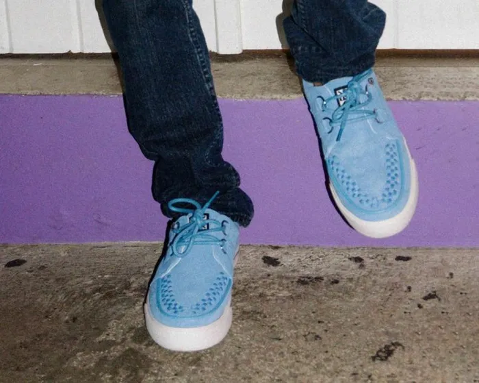 TUK Shoes Sneakers Men Tranquil Blue Suede DRing Interlace Sneaker TUK Shoes Sneakers Men Tranquil Blue Suede DRing Interlace Sneaker