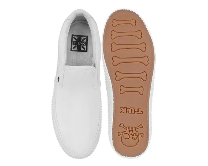 TUK Shoes Sneakers Women White Twill SlipOn Creeper Sneaker TUK Shoes Sneakers Women White Twill SlipOn Creeper Sneaker