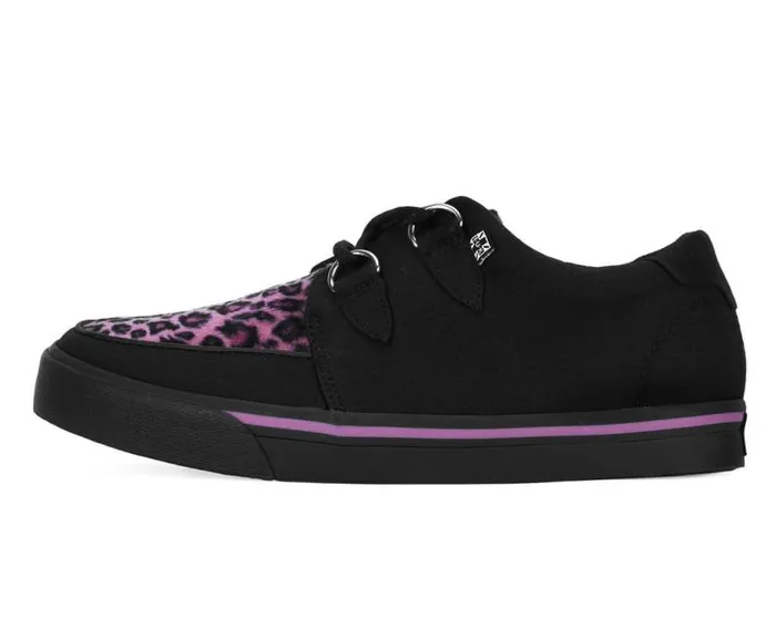 TUK Shoes Vegan Men Black and Pink Leopard DRing Vegan Sneakers TUK Shoes Vegan Men Black and Pink Leopard DRing Vegan Sneakers