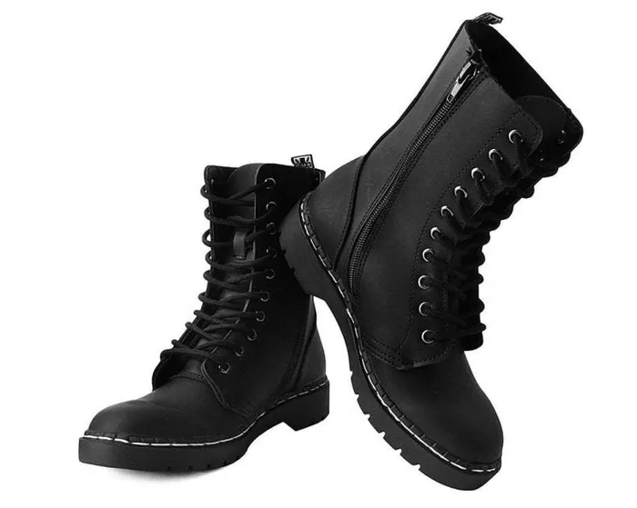 TUK Shoes Vegan Men Black Faux Leather 10Eyelet Gibson Boots TUK Shoes Vegan Men Black Faux Leather 10Eyelet Gibson Boots