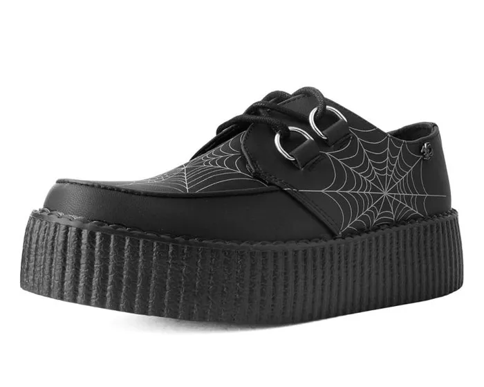 TUK Shoes Vegan Men Black Glow Spiderweb Viva Mondo Creeper