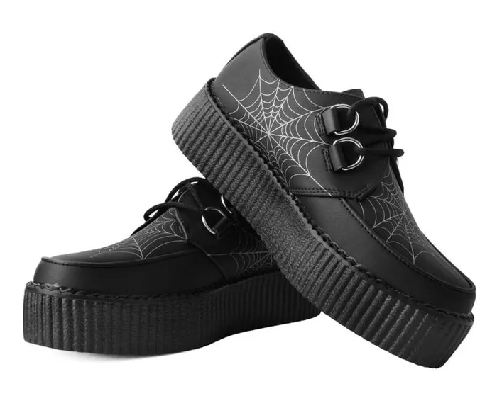TUK Shoes Vegan Men Black Glow Spiderweb Viva Mondo Creeper TUK Shoes Vegan Men Black Glow Spiderweb Viva Mondo Creeper