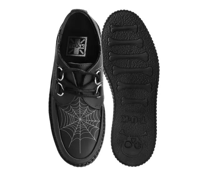 TUK Shoes Vegan Men Black Glow Spiderweb Viva Mondo Creeper TUK Shoes Vegan Men Black Glow Spiderweb Viva Mondo Creeper