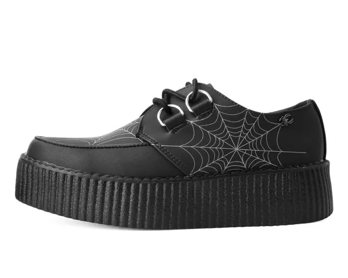 TUK Shoes Vegan Men Black Glow Spiderweb Viva Mondo Creeper TUK Shoes Vegan Men Black Glow Spiderweb Viva Mondo Creeper