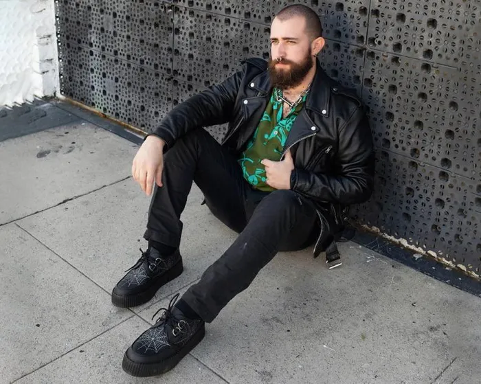 TUK Shoes Vegan Men Black Glow Spiderweb Viva Mondo Creeper TUK Shoes Vegan Men Black Glow Spiderweb Viva Mondo Creeper