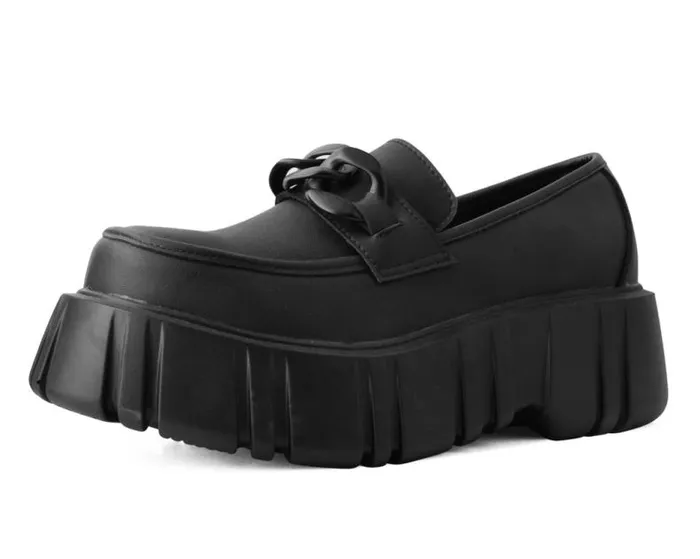 TUK Shoes Vegan Men Black TUKskin Anarchic Airship Chain Loafer