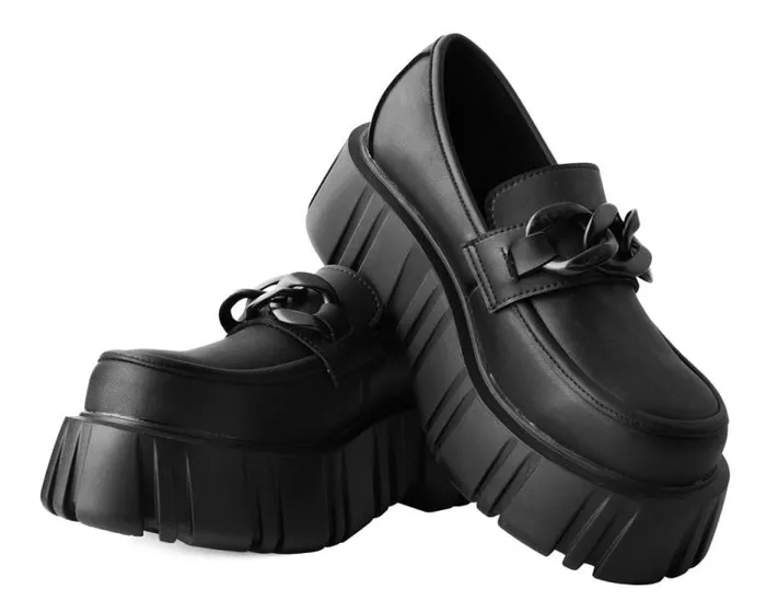 TUK Shoes Vegan Men Black TUKskin Anarchic Airship Chain Loafer TUK Shoes Vegan Men Black TUKskin Anarchic Airship Chain Loafer