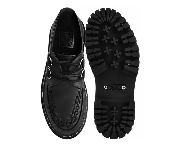 TUK Shoes Vegan Men Black TUKskin Interlace Double Decker Creeper TUK Shoes Vegan Men Black TUKskin Interlace Double Decker Creeper